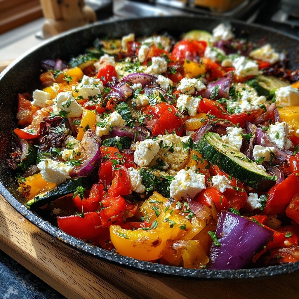 Gesund & Leicht Mediterrane Gemüsepfanne mit Feta