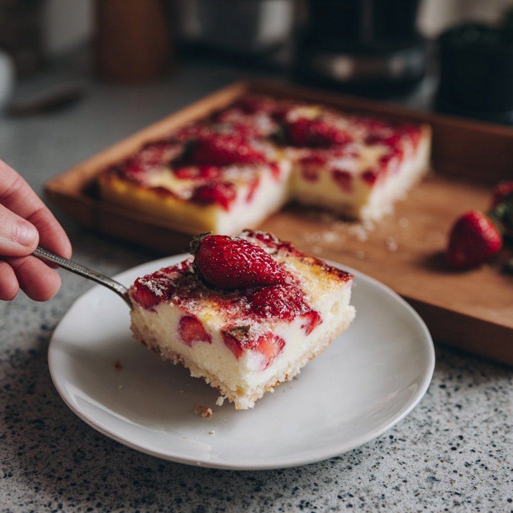Erdbeer Pudding Kuchen Vom Blech